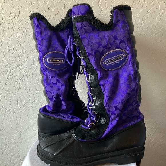 Coach: Purple & Black Libby (A7174) Winter Snow Boots- 8.5 - Picture 1 of 16